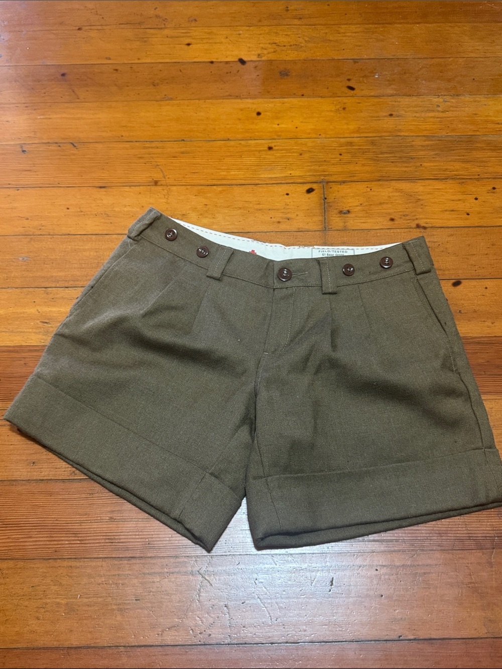Women's Olive Green Cuffed Shorts